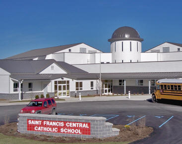 SnapLok metal roofing system from IMETCO adds dynamic visual impact to this Pennsylvania school